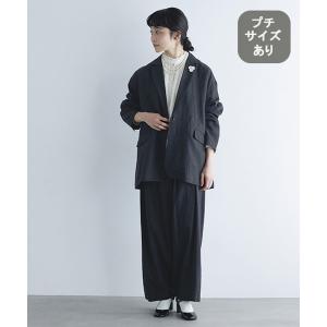 セットアップ 「natural by clip」フレンチリネンジャケット×パンツ「プチサイズあり」 レディース