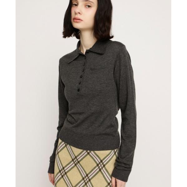 ニット セーター HG KNIT POLO TOPS ハイゲージ ニットポロ トップス 春服 レディ...