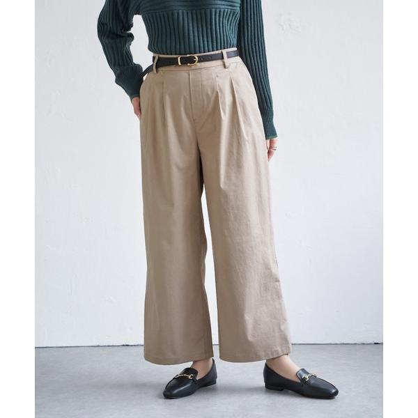 ワイドパンツ チノパン デニム／チノワイドパンツ レディース