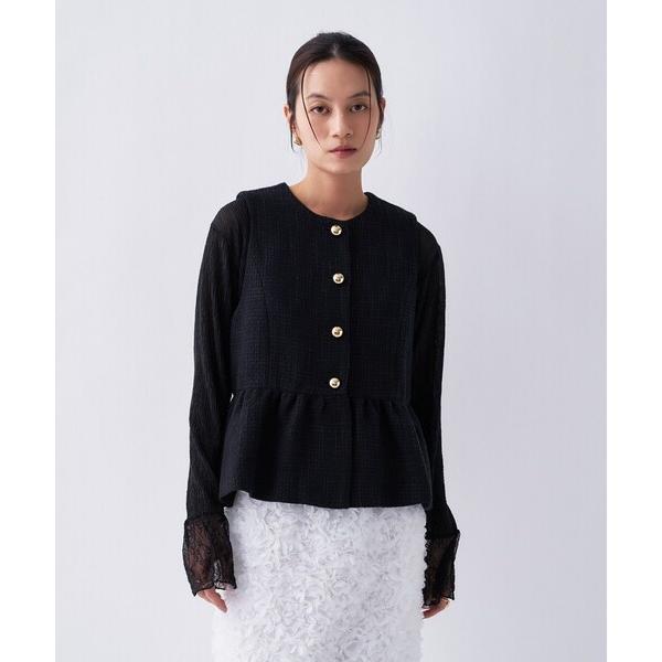 ベスト ジレ 入学式 卒業式 「着映え」ツイードペプラムジレ レディース