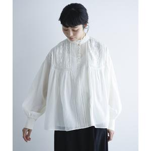 ブラウス シャツ 「natural by clip」エンブロイダリーブラウス レディース