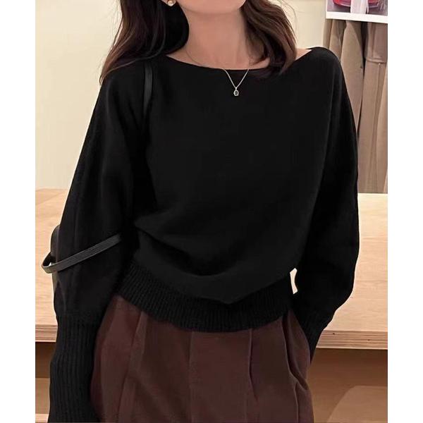 ニット セーター ゆるシルエットボートネックニット レディース