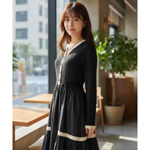 ワンピース 「1/1発売商品」ケーブル編みニットドッキングワンピース