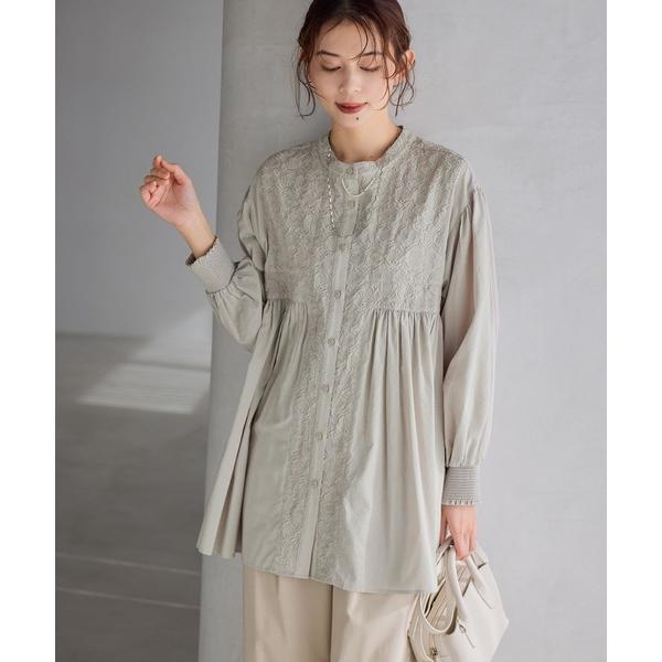 ブラウス シャツ ダブルフロントやわらか刺繍ブラウス「オケージョン2026SS」 レディース