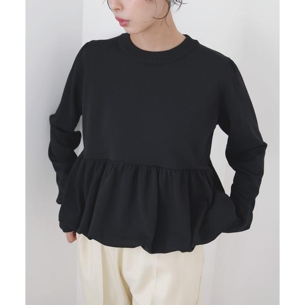 ニット セーター ペプラムニットプルオーバー レディース
