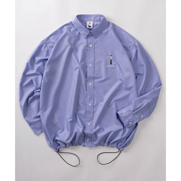 シャツ 「70」「RCG/レッドキャップガール」ワンポイント刺繍 ドローコード付 ブロードシャツ/メ...