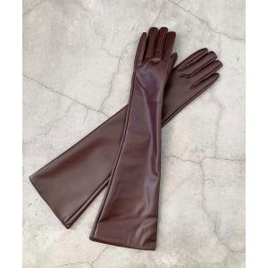 手袋 フェイクレザーロンググローブ レディース メンズ