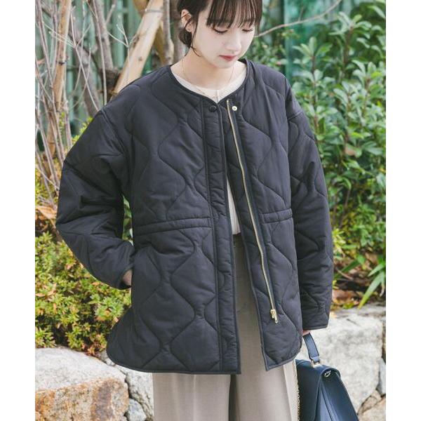 ブルゾン アウター 「撥水」ドロストサイドオープン中綿ブルゾン レディース