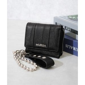 財布 「MURUA/ムルーア」 BELT CHARM SERIES チャーム付き三つ折りミニウォレット レディース