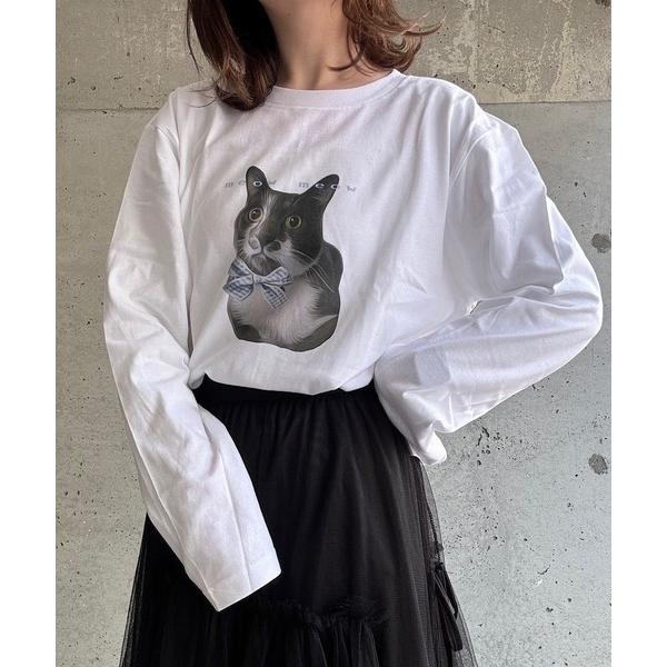 tシャツ ビッグキャットロンT／長袖Tシャツ レディース