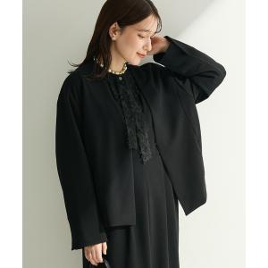 ジャケット テーラードジャケット 入学式 卒業式 O.洗えてストレッチ ノーカラージャケット レディース