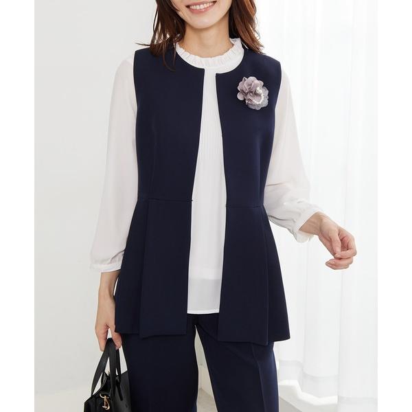 ベスト ジレ 「Ｃ／Ｓ」ノーカラーペプラムジレ レディース