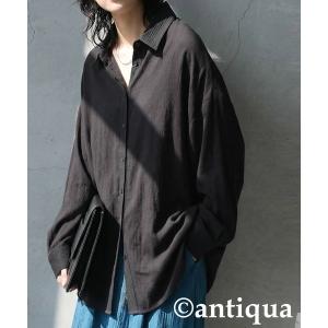 アンティカ antiqua ブラウス シャツ リネンライクシャツ レディース メンズ