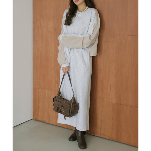 セットアップ バイカラー プルオーバー＆ロングスカート セットアップ レディース