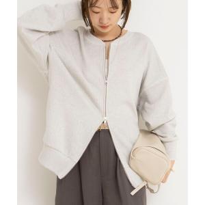 トレーナー スウェット ウォッシャブル2WAYロングジップスウェット レディース