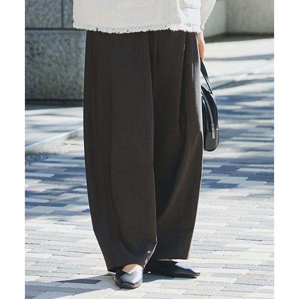 パンツ フロント切り替えギャザーパンツ「プチ・プラスサイズあり」「オケージョン2026SS」 レディ...