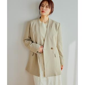 ジャケット テーラードジャケット ノーカラーＷジャケット 643762 レディース