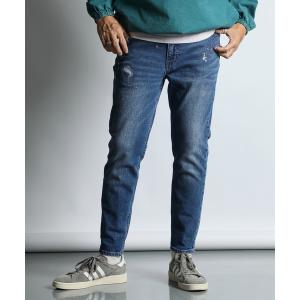 ジーンズ LASER PROCESSED＆EMBROIDERY SLIM FIT DENIM：レーザー加工＆刺繍 スリムフィットジーンズ メンズ