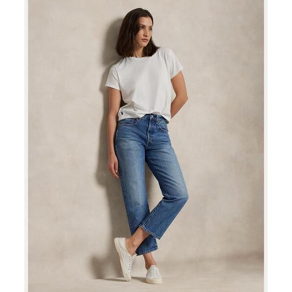 ジーンズ デニム デニムパンツ リラックス ストレート クロップド ジーンズ レディース