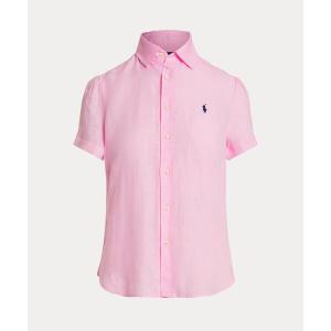 新品未使用♡POLO Ralph Lauren パフスリーブ半袖リネンロゴシャツ POLO RALPH LAUREN（ポロ・ラルフローレン） ラルフローレン ブラウス