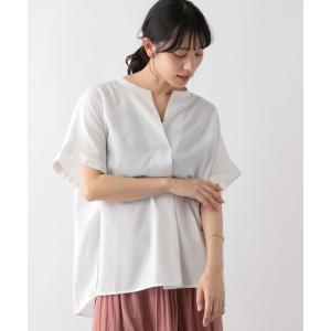 「GLOBAL WORK」 半袖ブラウス MEDIUM オフホワイト レディース