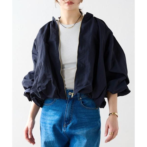 「r.」 ナイロンブルゾン FREE ネイビー レディース
