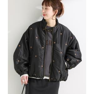 ブルゾン アウター 中わた刺繍ブルゾン レディース