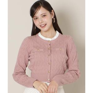 ニット セーター フリルレイヤードケーブルニット レディース