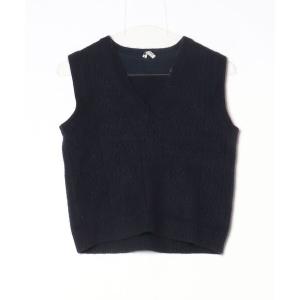 「miu miu」 ノースリーブニット 36 ネイビー レディース