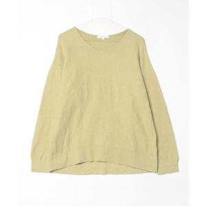 「GLOBAL WORK」 長袖ニット L グリーン レディース