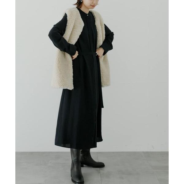 「URBAN RESEARCH」 長袖ワンピース FREE ネイビー レディース