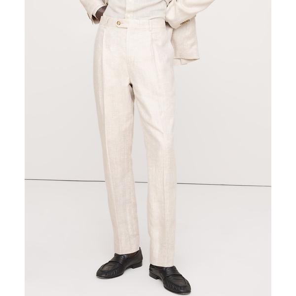 セレモニースーツ スラックス スリム ヘリンボーン リネン スーツパンツ メンズ