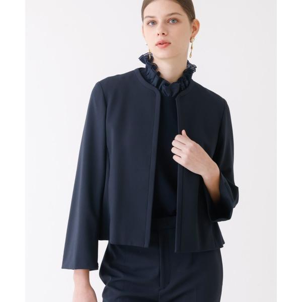 ジャケット ノーカラージャケット バックフレアノーカラージャケット レディース