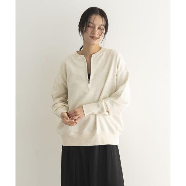 トレーナー スウェット 「日本製」リブ付きファスナープルオーバー レディース