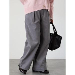 パンツ 細コーデュロイタックワイドパンツ レディース