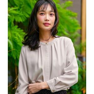 ブラウス シャツ フロントタックバイカラー ブラウス レディース