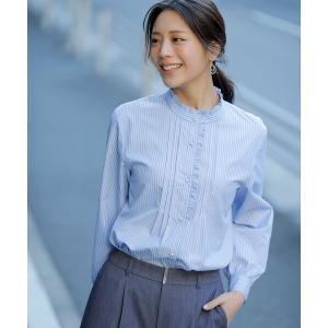ブラウス シャツ フリルスタンド シャツ レディース