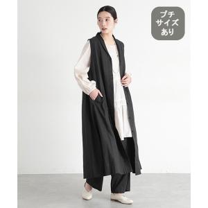 ベスト ジレ 「natural by clip」LRロングベストワンピース「プチサイズあり」 レディース