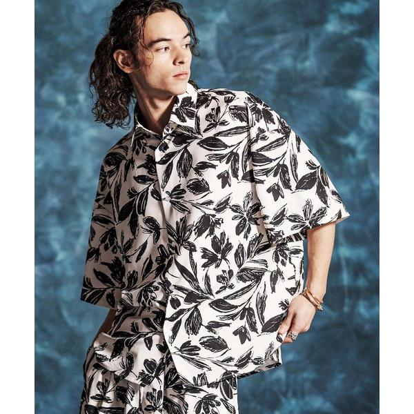 シャツ mhs2494-ワントーンフラワープリントシャツ(JIH-R1164) メンズ
