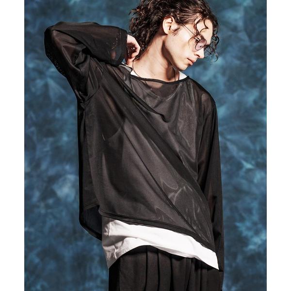 tシャツ mlt5545-ボートネックルーズシルエットメッシュシアカットソー(JIH-R1148) ...