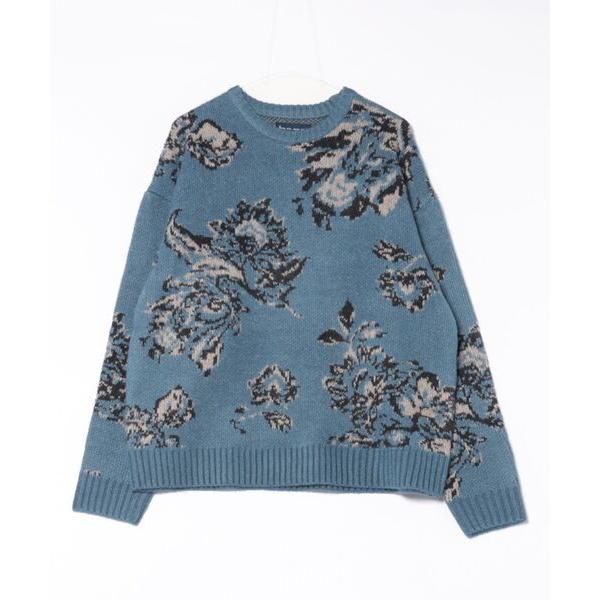 セーター ニット 「many men many mind」モヘアタッチ総柄ルーズシルエットジャガード...