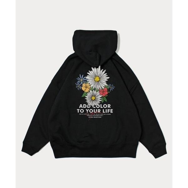 パーカー 「Leyline」Vivid flowers print parka メンズ レディース