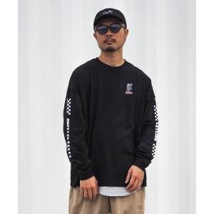 tシャツ 「Leyline」Skull checker l/s tee メンズ レディース