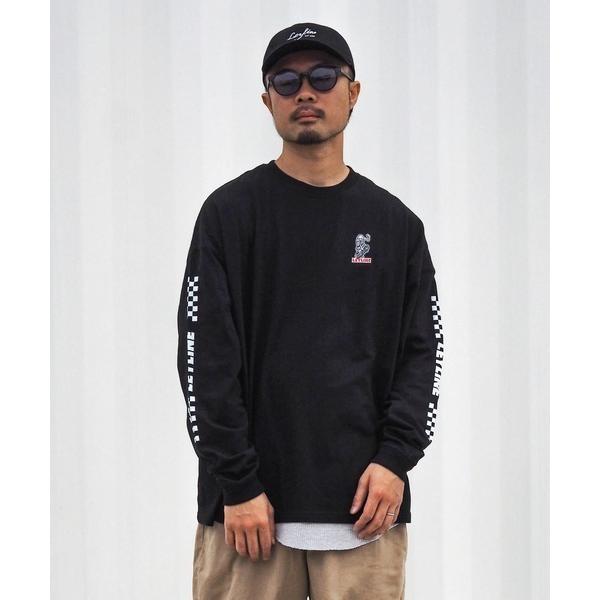 tシャツ 「Leyline」Skull checker l/s tee メンズ レディース