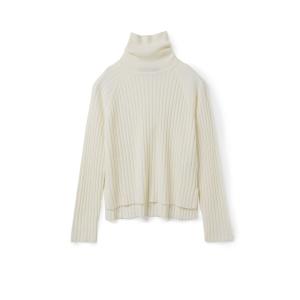 ニット セーター mizuiro ind ワイドリブハイネックプルオーバー レディース
