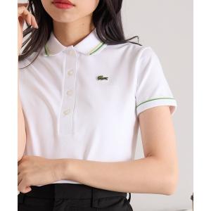 ラコステ ポロシャツ ポロ 「LACOSTE」ワンポイントロゴ ダブルラインポロシャツ DF5284 レディース