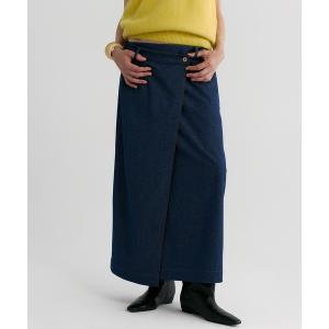 デニムスカート デニムライク ラップスカート