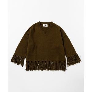 ニット セーター フリンジニットトップス レディース