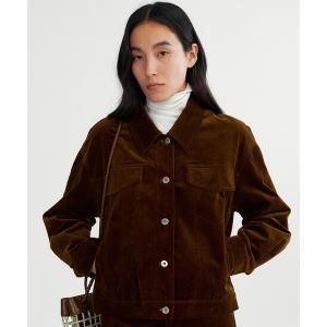 コート アウター ストレッチコーデュロイジャケット レディース