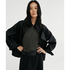 ブルゾン アウター ダブルカラーシンセティックレザージャケット レディース